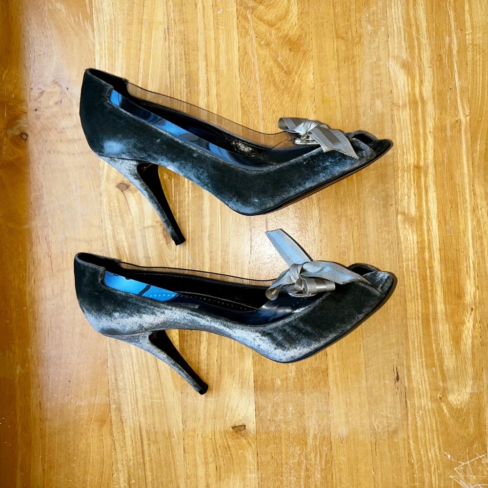 Stella McCartney velvet peep-toe heels 8.5/9.0 - Picture 9 of 14